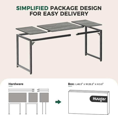80 Inch Grey Gaming And Office Desk With Storage System