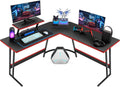 L Shaped Gaming Desk With Monitor Riser 51 Inch Corner Desk