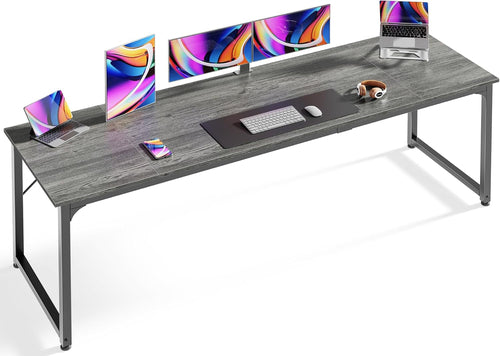80 Inch Grey Gaming And Office Desk With Storage System