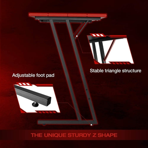 L Shaped Gaming Desk With Monitor Riser 51 Inch Corner Desk