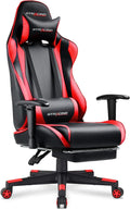 Brick Red Ergonomic Gaming Chair With Footrest And Reclining
