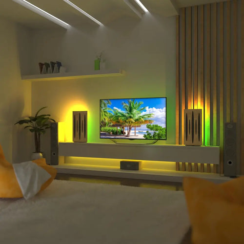 RGB LED Desktop Lamp & Acoustic Panel Stand – Gaming Room & Studio Ambiance