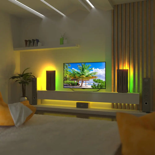 RGB LED Desktop Lamp & Acoustic Panel Stand – Gaming Room & Studio Ambiance